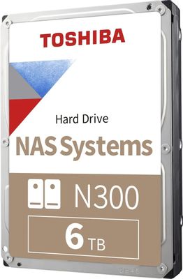 Жесткий диск Toshiba N300 HDWG760EZSTA, 6ТБ, HDD, SATA III, 3.5