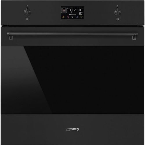 Духовой шкаф электрический SMEG Classica SOP6302S2PN, 68л, дверца с 4 стеклами, черное стекло