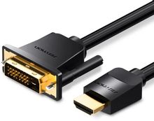 Изображение товара Кабель HDMI (m) - DVI-D (m) 1.4 5м позолота VENTION ABFBJ черный