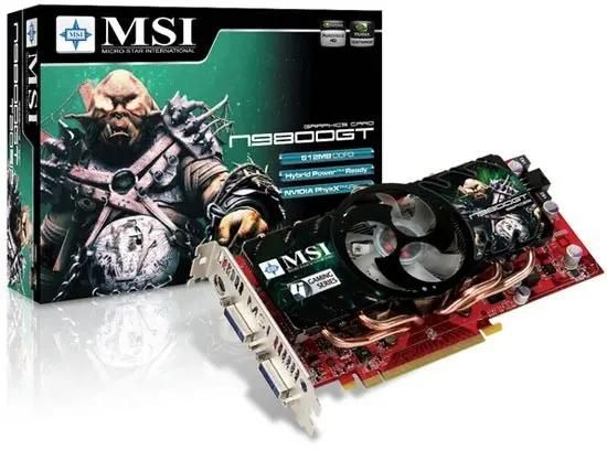 MSI NVIDIA GeForce 9800 GT 512 DDR3 Ret nv gf9800gt 512 501995