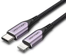 Изображение товара Кабель Lightning USB Type-C 1м VENTION TACVF MFI оплетка черный фиолетовый