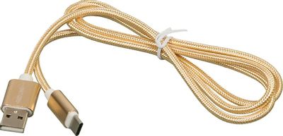 Кабель Redline USB Type-C (m) -  USB (m),  1м,  2A,  золотистый [ут000011691]