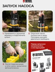 Насос дренажный DENZEL DP1400X, 25000л/ч