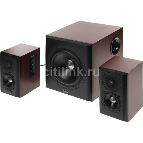 Колонки Bluetooth Edifier S350DB, 2.1, коричневый/ орех [s350db brown]