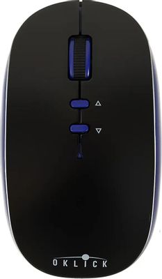 Мышь беспроводная Oklick 595MB, Bluetooth, оптическая, USB, 1600dpi, черный и синий [352690]