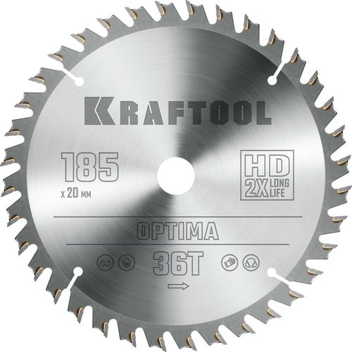 Пильный диск Kraftool 36951-185-20, 185мм, 20мм, по дереву