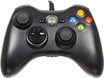 Проводной контроллер Microsoft для Xbox 360 черный [s9f-00002]