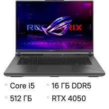 Изображение товара Игровой ноутбук ASUS ROG Strix G16 G614JU-N3490 16 IPS i5 RTX 4050 SSD 512 ГБ