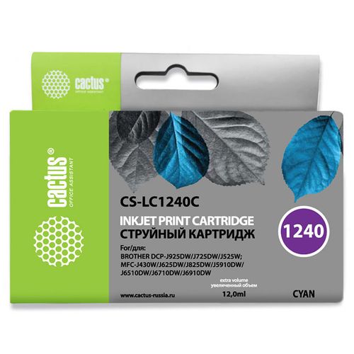Картридж Cactus CS-LC1240C, голубой / CS-LC1240C