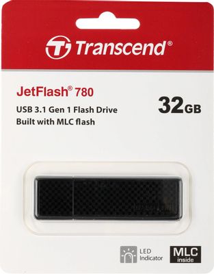 Флешка USB Transcend Jetflash 780 32ГБ, USB3.0, черный и