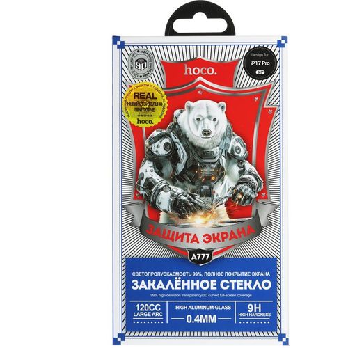 Защитное стекло для экрана Hoco для Apple iPhone 17 Pro 2.5D, 1 шт, черный