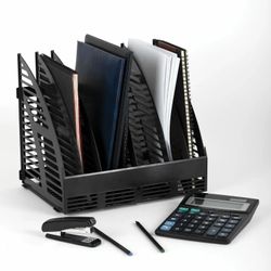 Лоток вертикальный STAFF Basic,  для бумаг,  245x320x285,  полистирол,  черный