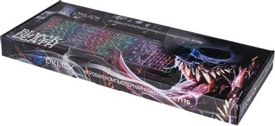 Клавиатура Oklick 717G BLACK DEATH, USB, черный оранжевый [476395 ...