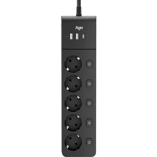 Сетевой фильтр AGNI TP-FI3U5E, 2м, черный [tp-fi3u5e-c-2m-black]