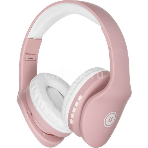 Гарнитура Defender FreeMotion B525, для компьютера, накладные, Bluetooth, розовый / белый [63528]