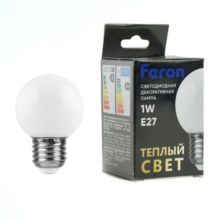 Упаковка ламп LED FERON E27,  шар, 1Вт, LB-37, 10 шт. [25878-10]