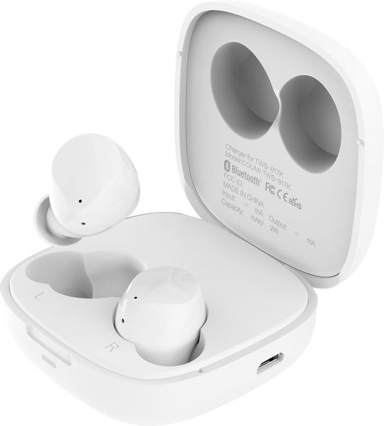 Наушники TECNO Hipods-H2, Bluetooth, вкладыши, белый