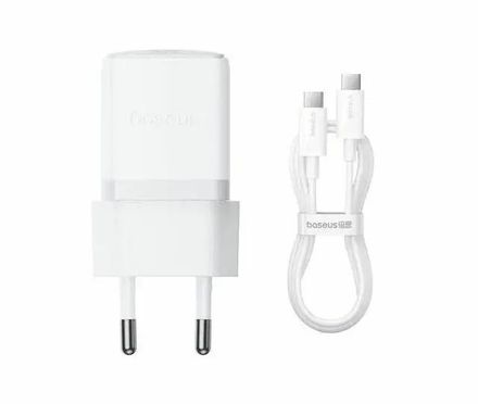Сетевое зарядное устройство BASEUS Palm, USB-C, USB-C, 30Вт, 3A, белый