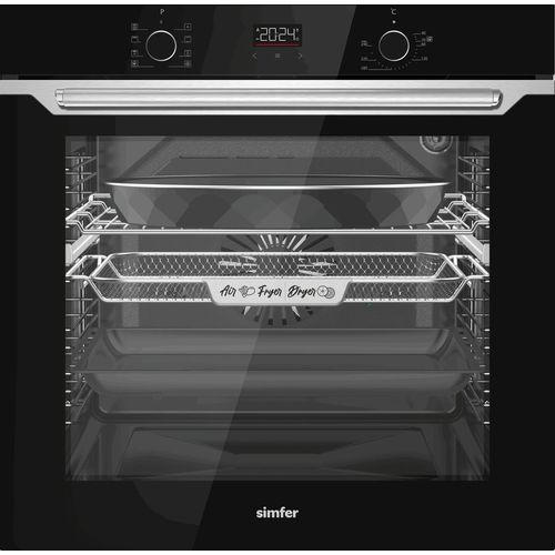 Духовой шкаф электрический Simfer B6ES68025, 80л, дверца с 3 стеклами, черный
