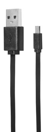 Кабель SunWind micro USB (m) -  USB (m),  1м,  плоский,  2A,  черный