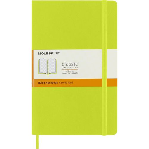 Блокнот Moleskine Classic Soft, 192стр, в линейку, мягкая обложка, лайм [qp616c2]