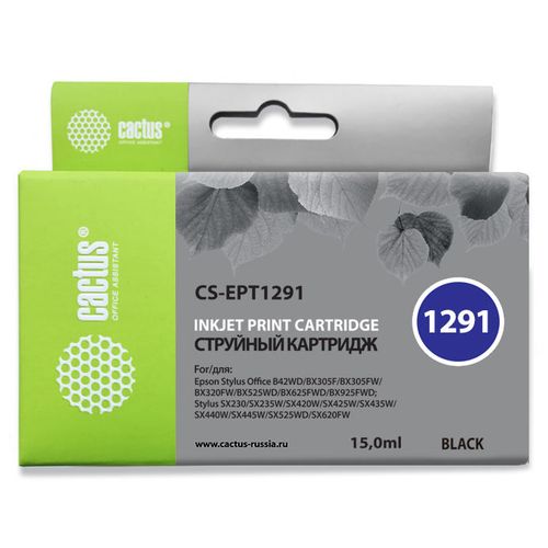 Картридж Cactus CS-EPT1291, T1291, черный / CS-EPT1291