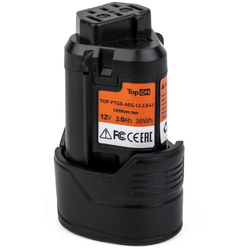Батарея аккумуляторная TopON TOP-PTGD-AEG-12-3.0-Li, 12В, 3.0Ач, Li-Ion