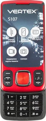 Сотовый телефон Vertex S107 красный – купить в Ситилинк | 1097371