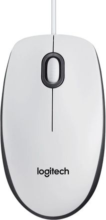 Мышь проводная Logitech M100, оптическая, USB, 1000dpi, белый [910-005004]