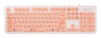 Клавиатура Oklick 400MR, USB, белый розовый [1070516] – купить в ...
