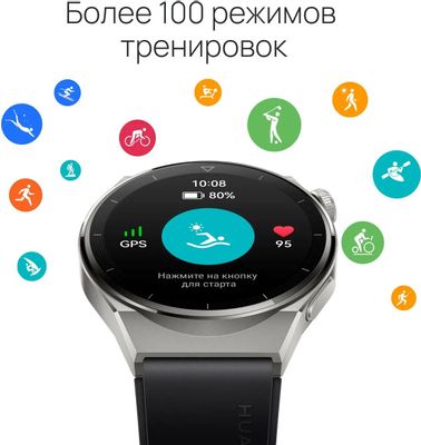 Смарт-часы Huawei Watch GT 3 Pro Frigga-B19V, 43мм, 1.32,  белый/серебристый / белый [55028857] – купить в Ситилинк | 1775380