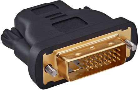 Кабель-переходник Buro DVI-D (m) -  HDMI (f),  GOLD,  черный [bhp ret ada_hdmi-dvi]