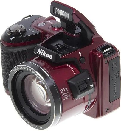 Цифровой компактный фотоаппарат Nikon CoolPix L120,  красный