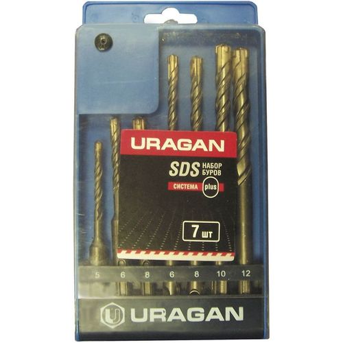 Набор буров URAGAN 901-25554-H7, по бетону, SDS-PLUS, 7шт — цена и наличие Набор буров URAGAN 901-25554-H7, по бетону, SDS-PLUS, 7шт