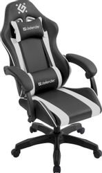 Кресло игровое Defender Legas, экокожа, до 110кг, черно-белый