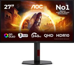 Изображение товара 27" Монитор AOC Q27G4ZDR QD OLED 360Гц с регулируемой стойкой Изображение товара 27" Монитор AOC Q27G4ZDR QD OLED 360Гц с регулируемой стойкой