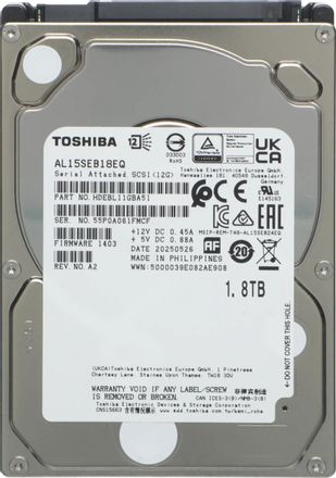 1.8ТБ Жесткий диск Toshiba AL15SEB18EQ,  SAS 3.0,  2.5",  10500об/мин
