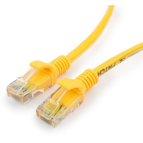 Патч-корд CABLEXPERT PP10-2M/Y литой (molded), UTP, кат.5E, 2м, 4 пары, 26AWG, 0.02мм, медь, многожильный, желтый