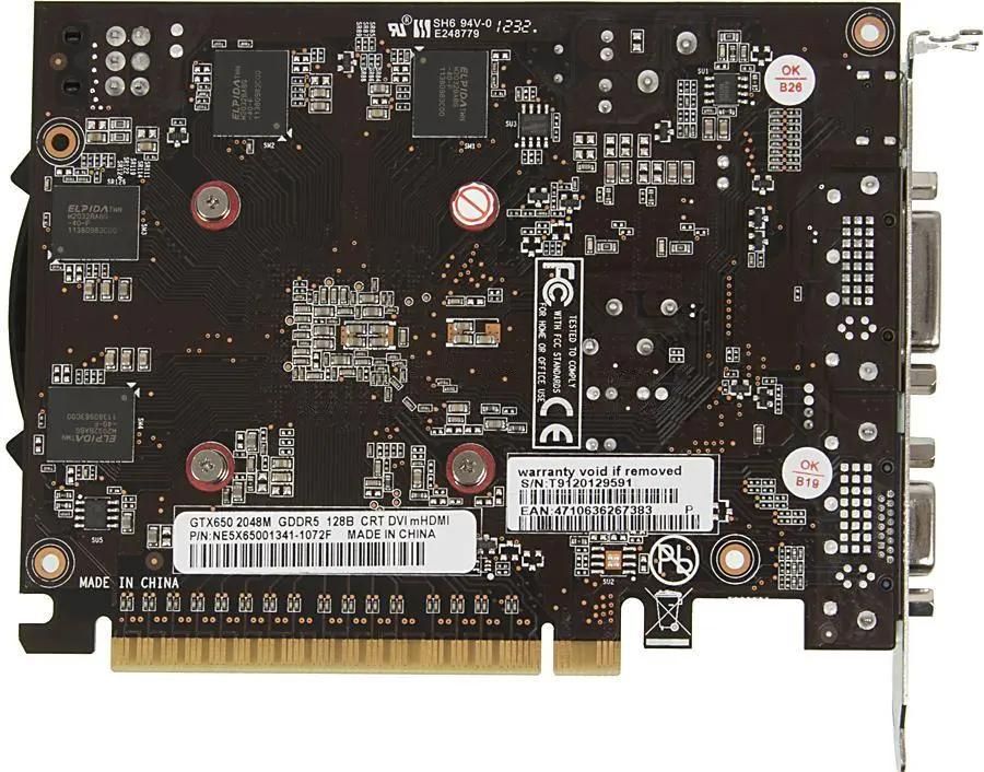 Palit NVIDIA GeForce GTX 650 NE5X65001341 107XF BULK 2 GDDR5 oem 712043