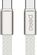 Изображение товара Кабель PERO DC18,  USB Type-C (m) -  USB Type-C (m),  1.5м,  плоский,  3A,  серебристый [prdc-18ccwh]