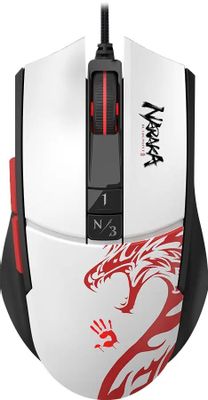 Мышь проводная A4TECH Bloody L65 Max, игровая, оптическая, USB, 12000dpi, белый и рисунок [l65 max naraka]