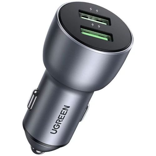 Автомобильное зарядное устройство UGREEN CD213, 2xUSB-A, 36Вт, 3A, серый [10144_]