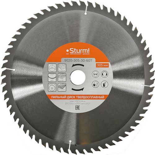 Пильный диск STURM! 9020-305-30-60T, 305мм, 2мм, 30мм, универсальный