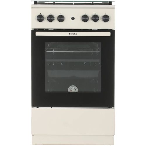 Газовая плита Gorenje GG5A21BEF, газовая духовка, стеклянная крышка, чугун, бежевый