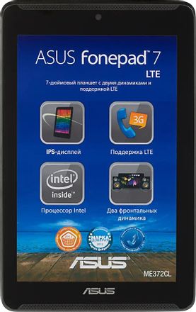 7" Планшет ASUS Fonepad ME372CL 1/16 GB Z2560 4G, 1280 x 800, Android 4.3, черный [90nk00y2-m00880]