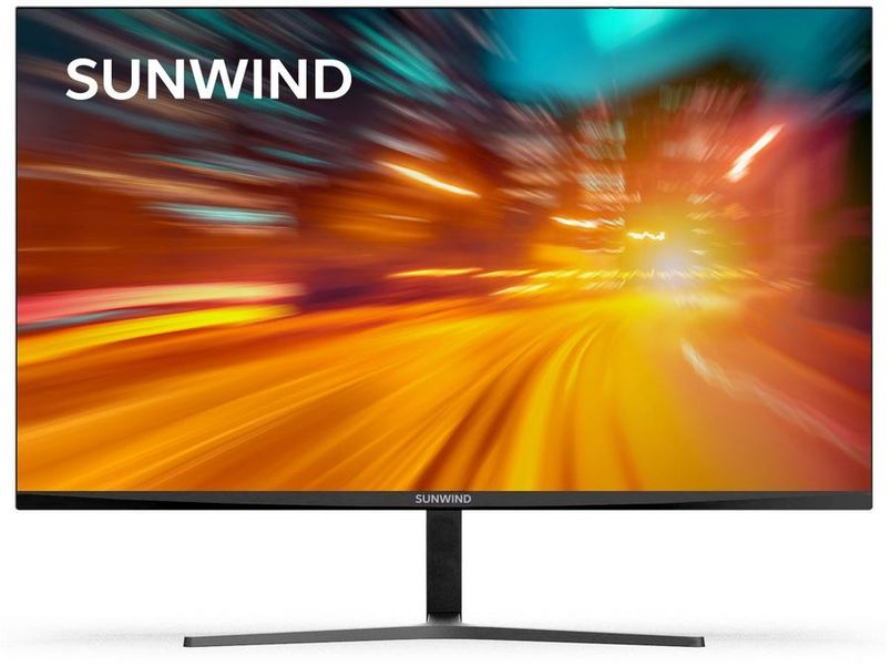 27" Монитор SunWind SUN-M27BA103, 1920x1080, IPS, 75Гц, 1хHDMI, 1хDP, черный