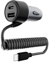 Изображение товара Автомобильное зарядное устройство PERO AС08,  USB-A,  USB-C, USB-C, 55Вт, 3A, черный [aс08bl]