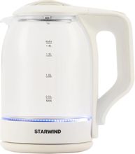Характеристики Чайник электрический StarWind SKG1056, 2000Вт, белый и ...