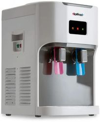Кулер HOTFROST D115, настольный, компрессорный, push - кран, белый/серый