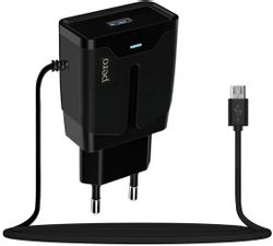 Изображение товара Сетевое зарядное устройство PERO TC04,  USB-A,  microUSB, 10.5Вт, 2.1A, черный [тс04b2amu]